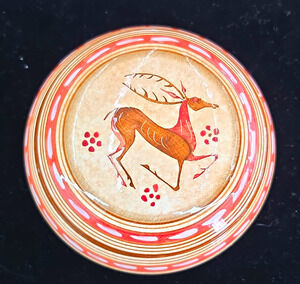 Vintage Keramikos Athens Greek Ceramic Lidded Trinket Box Hand Made Stag Deer